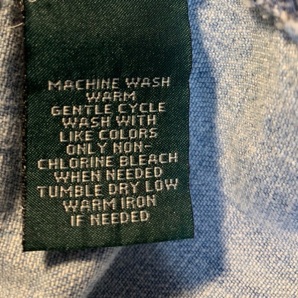 VTG Lauren Jeans Co. Ralph Lauren cotton denim blazer Jacket PM boho cottagecore - Picture 8 of 10